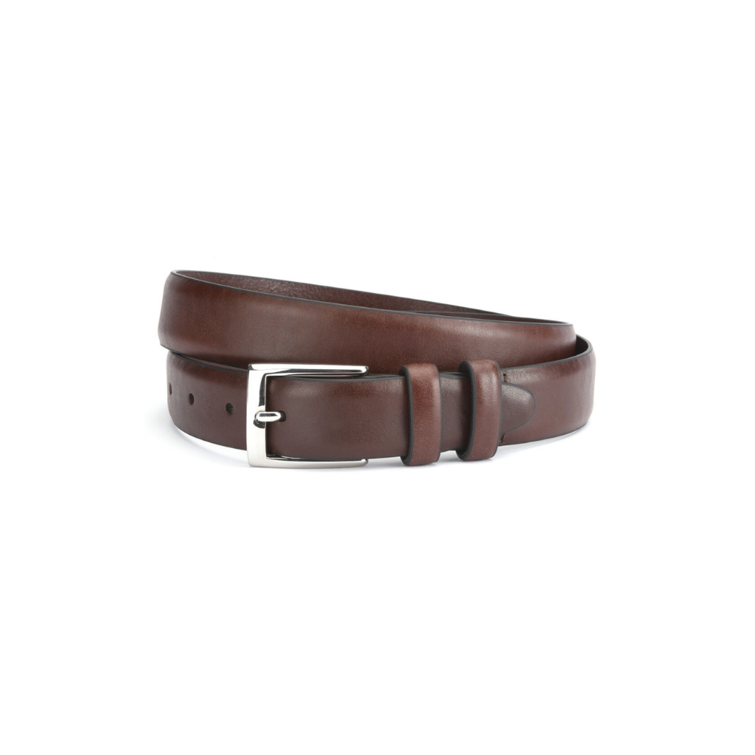 Ceinture classique en cuir chocolat | Horizon