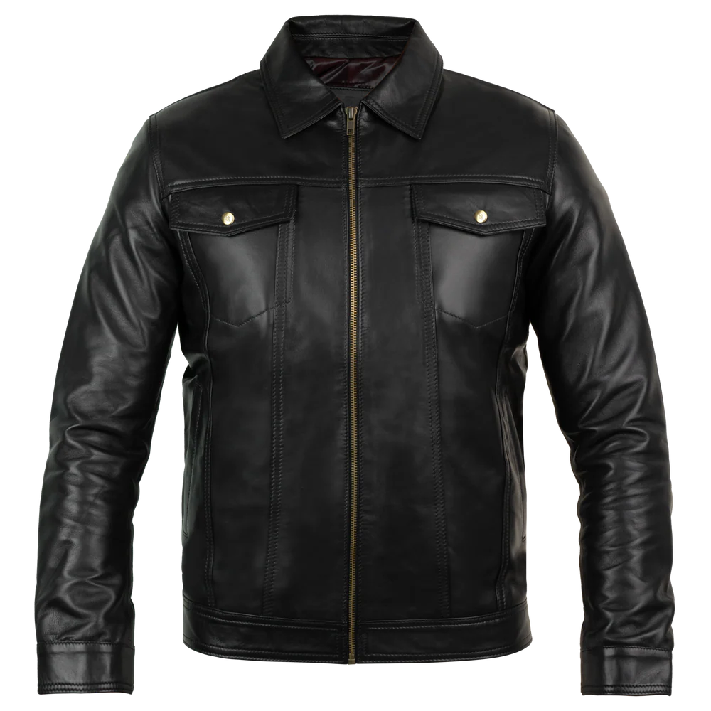 FORGE  : Veste Hommes - Cuir Noir
