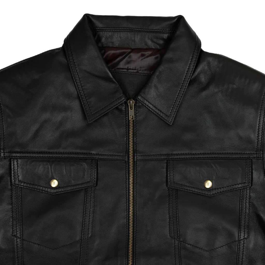FORGE  : Veste Hommes - Cuir Noir