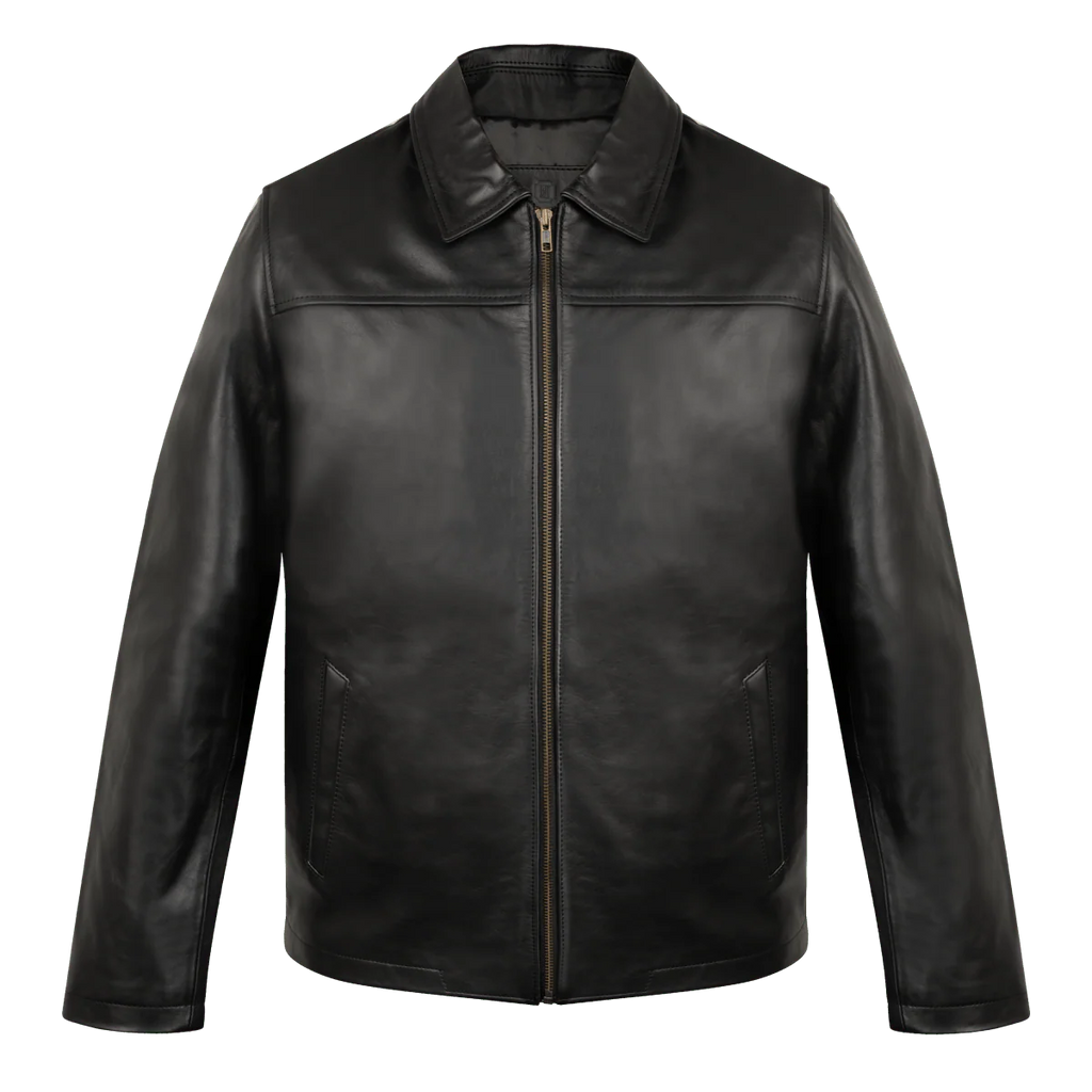 Heritage : Veste Hommes - Cuir chocolat (NOIR)