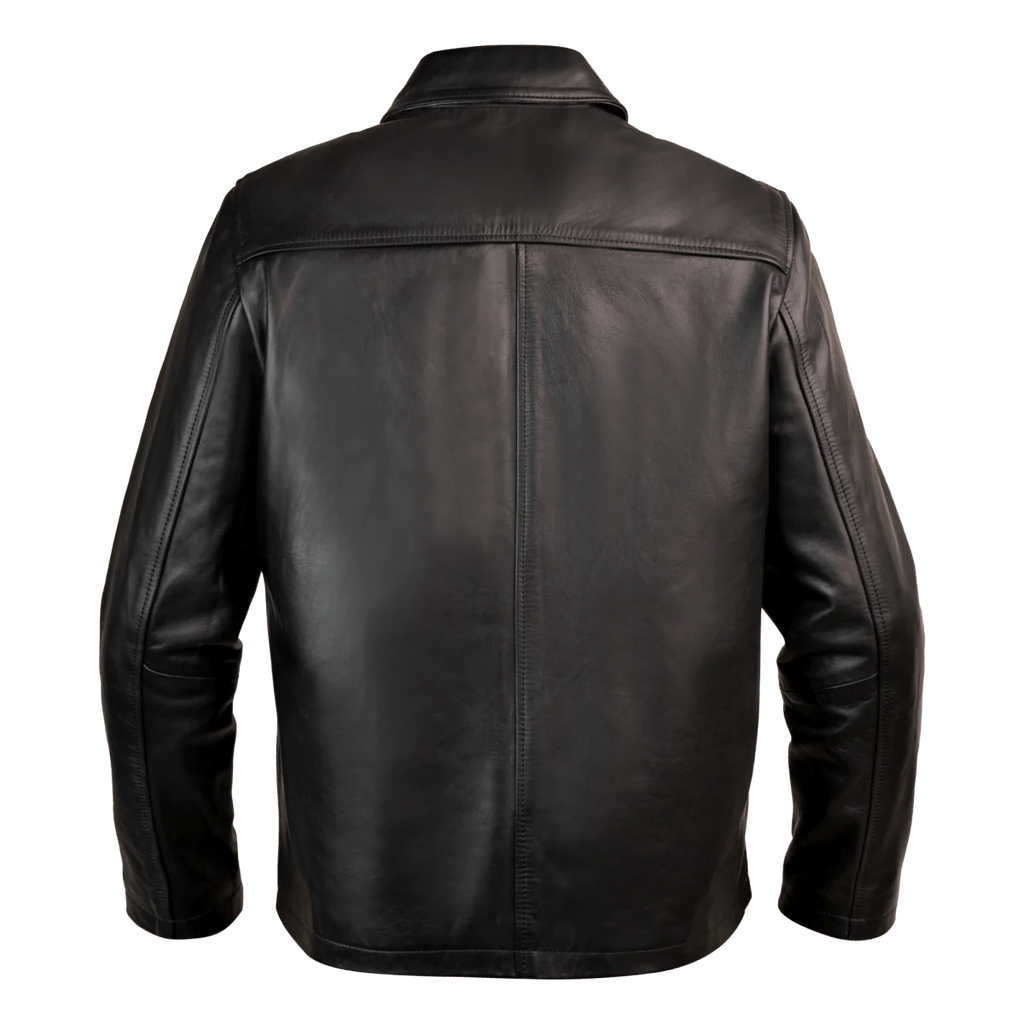 Heritage : Veste Hommes - Cuir chocolat (NOIR)