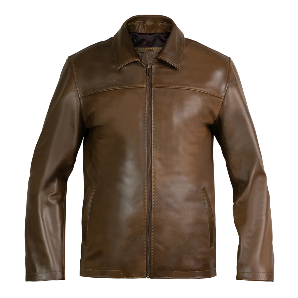 Heritage : Veste Hommes - Cuir chocolat