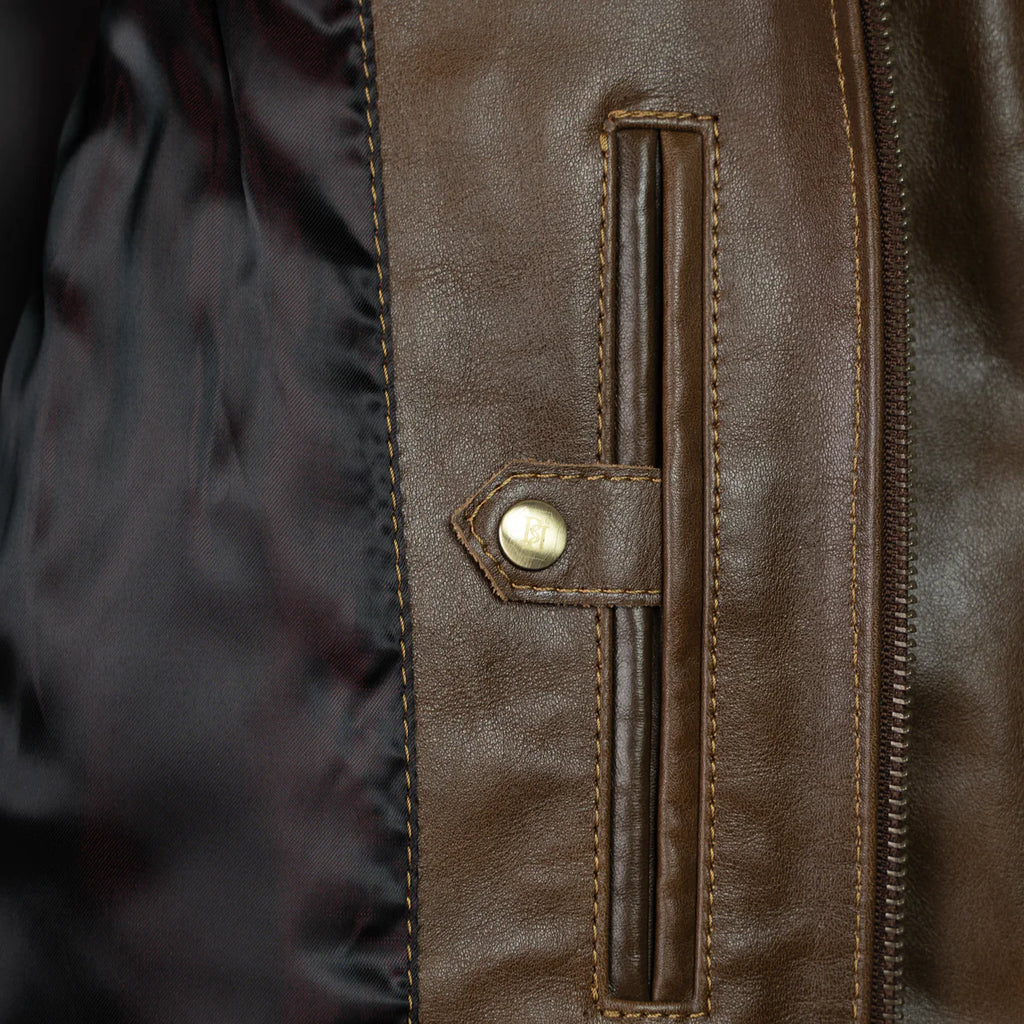 Heritage : Veste Hommes - Cuir chocolat