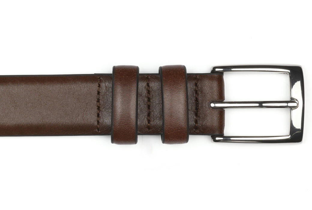 Ceinture classique en cuir chocolat | Horizon