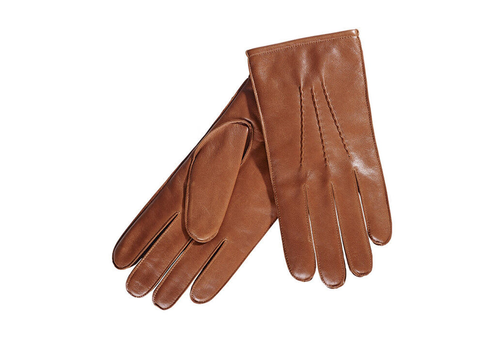 Gants homme en cuir d'agneau marron