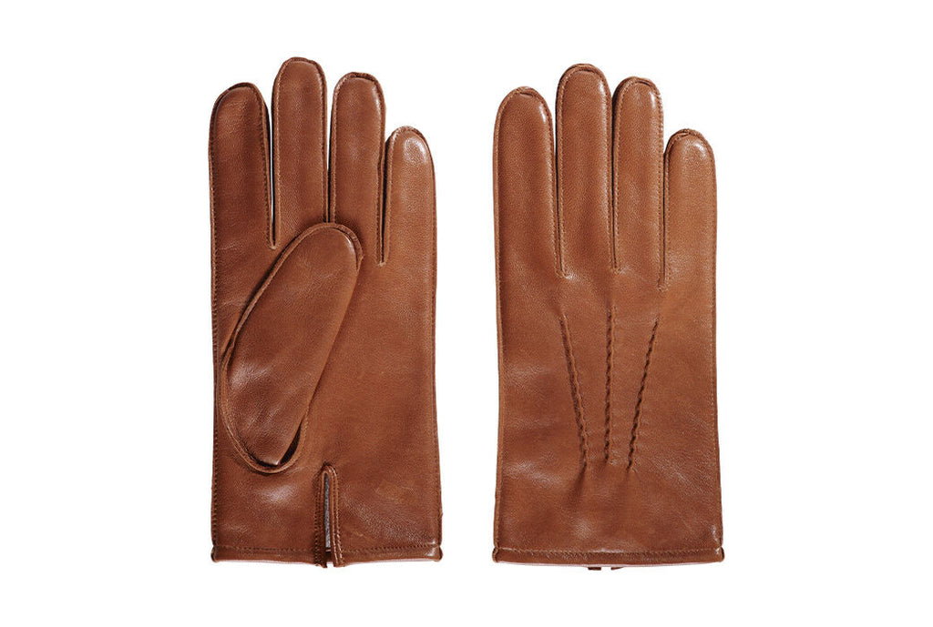 Gants homme en cuir d'agneau marron