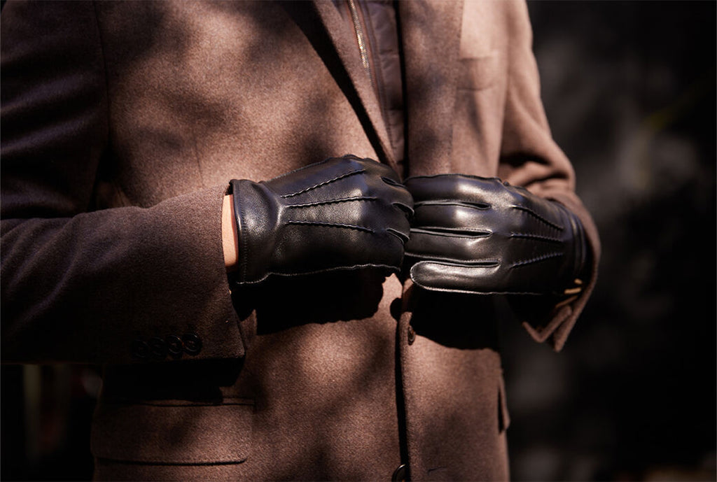 Gants homme en cuir d'agneau Noir