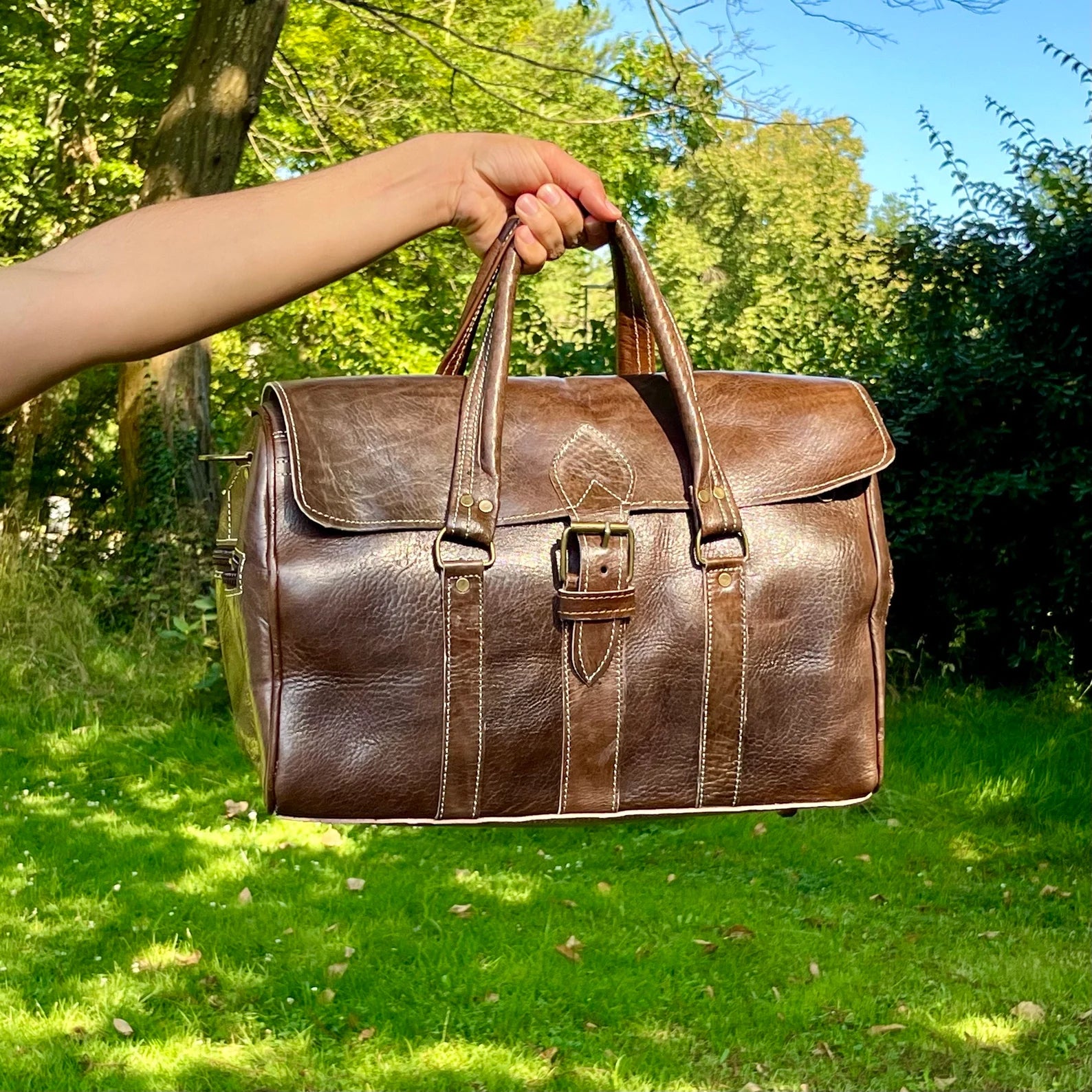 Sac Polochon en cuir de voyage