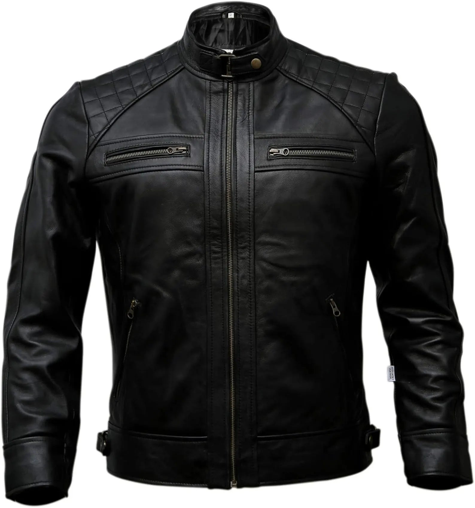 Blouson Motard "Black Rider" - Veste en Cuir Matelassée