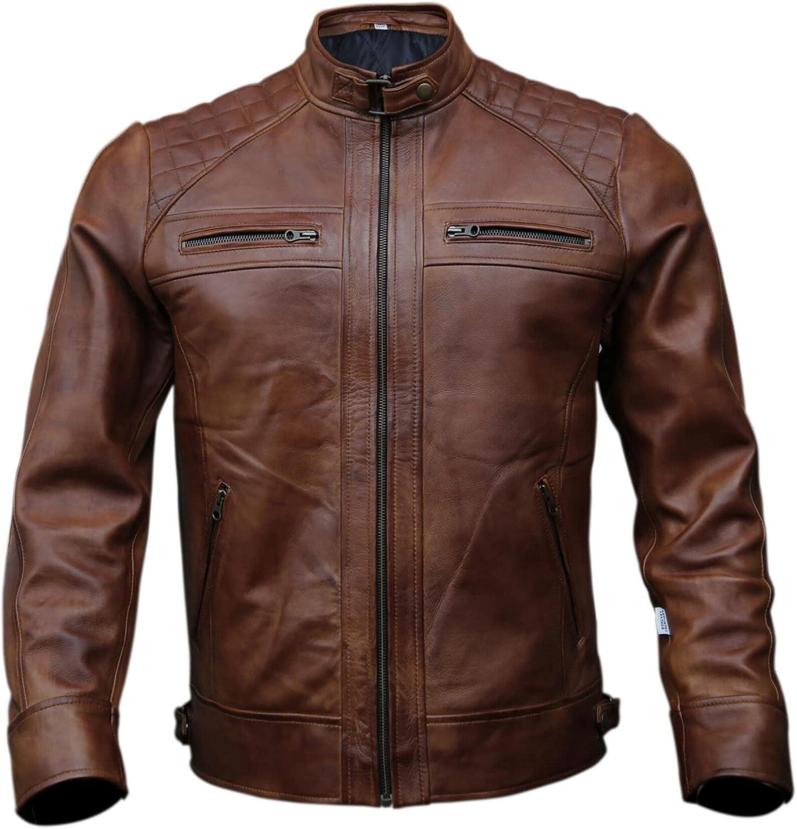 Blouson Motard "Black Rider" - Veste en Cuir Matelassée