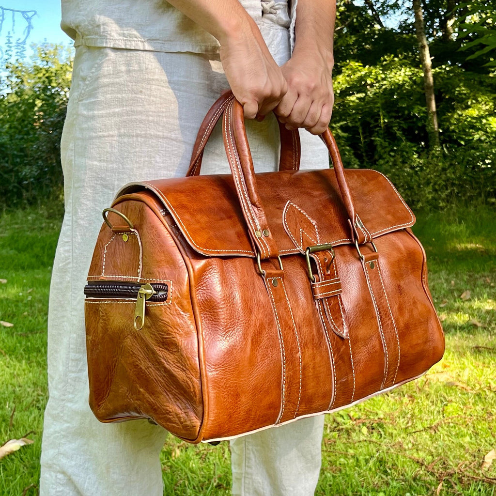 Sac Polochon en cuir de voyage
